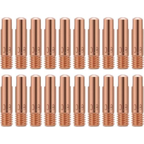 Buse De Contact MIG, Embouts De Contact De Soudage, Embout De Contact En Cuivre De 20 Pièces Pour Les Consommables De Torche De Soudage 15AK MIG(0.8) (1/5)
