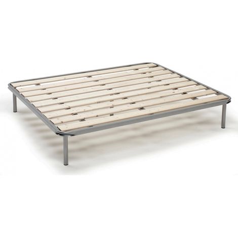 Dmora - Sommier carré et demi Dabaun, Sommier orthopédique à lattes rabotées, 100% Made in Italy, Cm 120x190h31