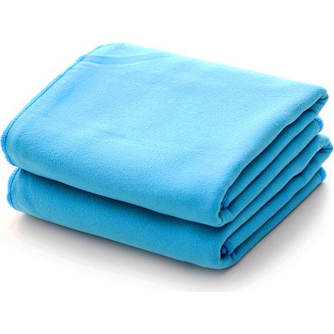 Serviette de sport grande taille super absorbante et séchage rapide pour camping randonnée natation (Bleu) (1/5)