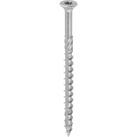 Vis à bois zinguée blanc - tête fraisée - filetage partiel - empreinte torx - pointe anti-fendage 6x50 - Boîte de 200