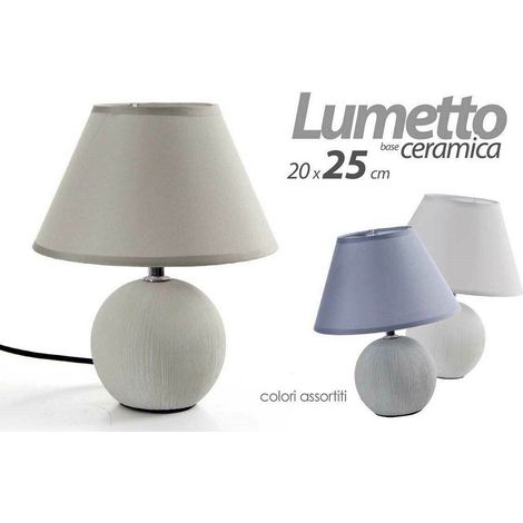 Lampada Internal Lumetto Abat-jour 20x25cm Base Ceramica Colours Assortititi 752681 (1/3)