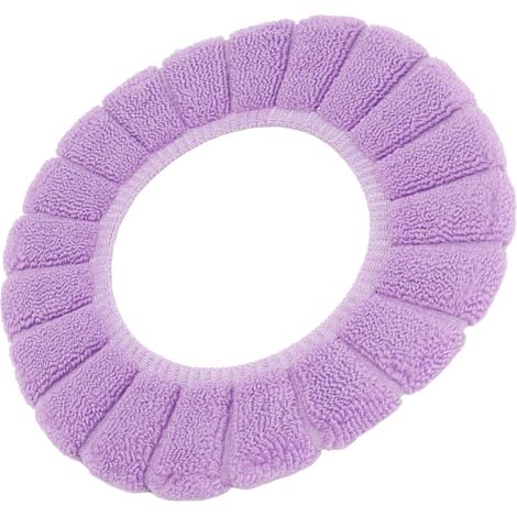 Housse de siège de toilette chaude, douce, confortable, lavable, réutilisable, antidérapante, de rechange, violette (1/5)