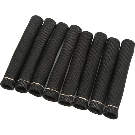 Lot de 8 manchons de protection thermique pour câbles de bougies d'allumage, universels, en fibre de verre, pour moteur (1/5)
