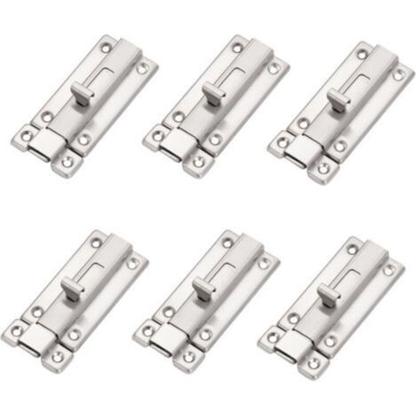 Türriegel, 2 Stück, 10 cm lange Sicherheits-Türriegel aus Edelstahl mit Schrauben für alle Arten von Innentüren