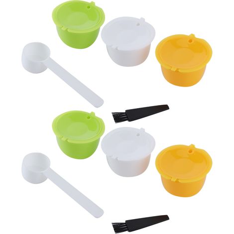 Ensemble de 2 capsules de café rechargeables, filtre à café réutilisable, goupillon et cuillère, compatible avec Dolce Gusto (1/5)