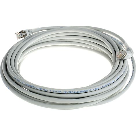 Câble Ethernet catégorie 6 S/FTP Weidmuller, Gris, 10m LSZH Avec connecteur coudé LSZH ( Prix pour 1 )