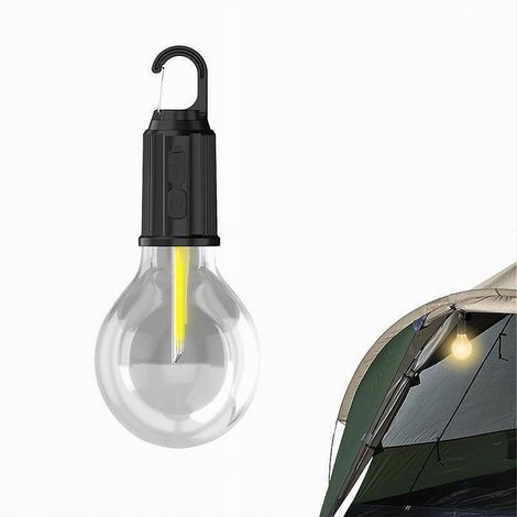 TrAdE Shop Traesio - Lampada Lampadina Led Bulbo Ricaricabile 3 W Usb Gancio Campeggio Tenda Camper - (1/5)