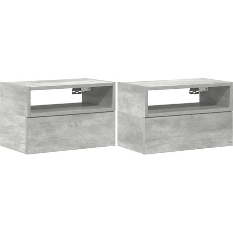 Maison Exclusive - Comodini a Muro 2 pz Grigio Cemento 45x26x28,5 cm (1/5)