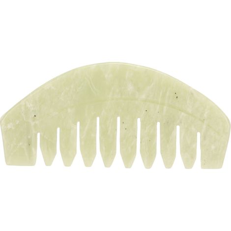 Peigne Gua Sha en Jadéite pour Cuir Chevelu, Drainage Méridien, Antidouleur, Traitement des Points d'Acupuncture, Outil Manuel de Rasage, Pierre Naturelle, 1 Pièce (1/5)