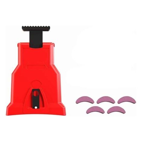 Affuteuse chaine tronconneuse avec kit de 5 pierres à aiguiser affuteuse de chaine tronconneuse kit affutage chaine tronçonneuse affuteur chaine tronçonneuse tronconneuse,rouge (1/4)
