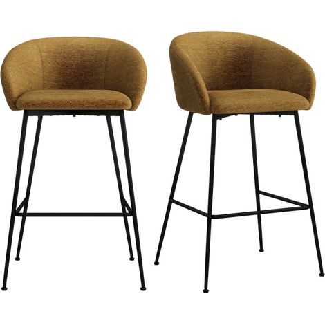 CHLOE-Fauteuil de bar en tissu Luxury Moutarde (x2) (1/5)
