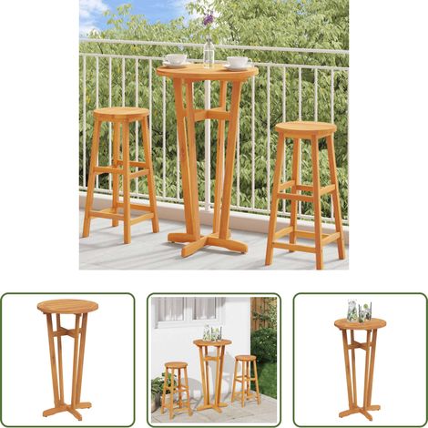 Akazienholz - Garten-Bartisch Ø60x105 cm Massivholz Akazie (1/5)