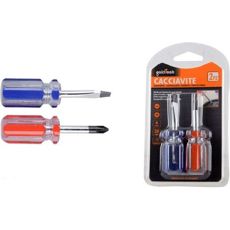 Kaela - Set 2 Pz Cacciavite Nano Con Punta Magnetica A Taglio E A Stella 6mm 38mm 91894 - (1/2)