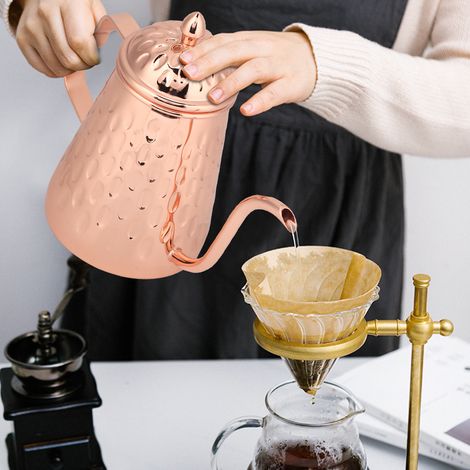 Wave Point Edelstahl-Kaffeefilterkanne, Ausgießkanne, Langhals-Kaffeekanne mit Handausgießfunktion (1/5)