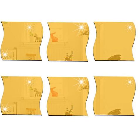6 autocollants effet miroir ondulé (1/3)