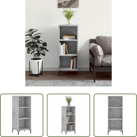 Betonfarbe - Sideboard Betongrau 34,5x32,5x90 cm Holzwerkstoff (1/5)