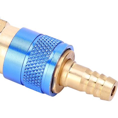 Une paire de connecteurs rapides pour pistolet de soudage refroidi à l'eau, 8 mm, bleus. (1/5)