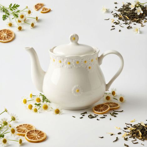 JARRA DE CER脕MICA PARA CAF脡 Y T脡 0.8L ELEGANTE Y FUNCIONAL L脥NEA DAISY (1/5)