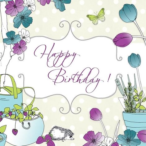 Biglietto di auguri quadrato Swarovski CL1503 Vaso di fiori Compleanno