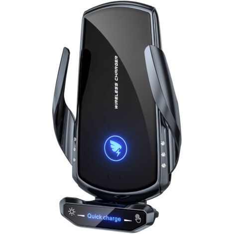 15-W-Qi-Kfz-Ladegerät – Automatische Klemmung – Intelligente Sensorhalterung – Lüftungsschlitzclip – Kompatibel mit iPhone und Samsung – 136 mm x 82 mm x 48 mm (1/5)