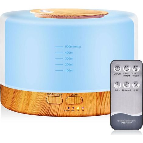 Umidificatore a ultrasuoni da 500 ml con illuminazione a LED e diffusore di aromaterapia per casa e ambienti – Diffusore di aromi a nebbia fredda per oli essenziali per relax e benessere - Crezuo