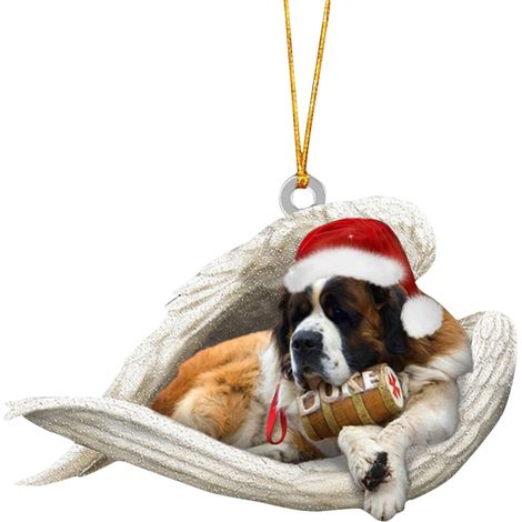Pendentif Chien Ange - Décoration Arbre De Noël Et Intérieur - Acrylique - 8 cm - 1 Pièce (1/5)