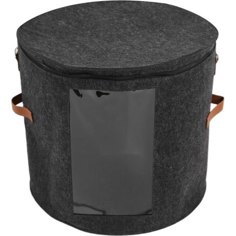 Contenitore pieghevole per cappelli, vestiti e giocattoli con coperchio, grigio scuro (1/4)