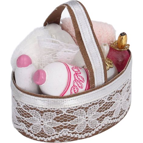 Panier de fournitures de salle de bain pour maison de poupée à l'échelle 1:12, meubles et accessoires décoratifs (1/5)