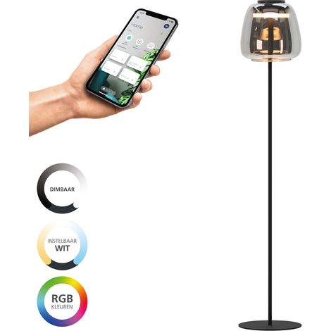 Lampe de pied Alfero-Z Smoke Glass - Contrôle par application - 901196 (1/3)
