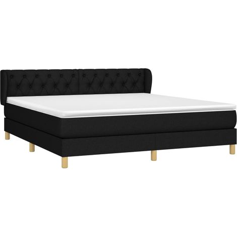 Boxspringbett mit Matratze Schwarz 160x200 cm Stoff vidaXL (1/4)