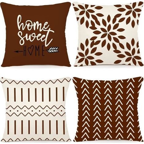 (Brauner) Kissenbezug – Braun – Quadratischer Kissenbezug – 45 x 45 cm – Kissenbezüge für Sofa und Sessel (1/4)