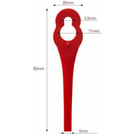 100er-Pack Ersatzklingen aus Kunststoff für Florabest LIDL FRTA 20 A1, FAT 18B3, FRT18A Rasentrimmer - INHHUB - Karteo (1/4)