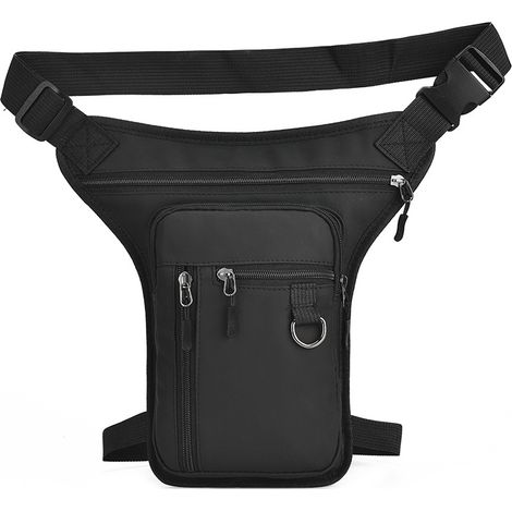 Sacoche de cuisse/banane pour hommes et femmes, sac de jambe étanche multi-compartiments avec fermeture éclair, sacoche de ceinture pour activités de plein air comme la moto, le vélo, la randonnée et (1/5)