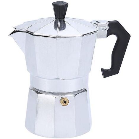 Classic stovetop espresso and coffee maker, Moka pot for Italian and Cuban coffee, Greca coffee maker, 6 cups, 300 ml silver