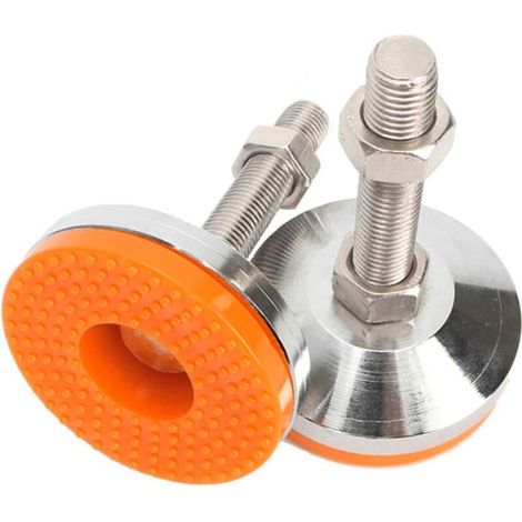2 Stück M10-Gewindefüße für schwere Möbel, verstellbare Stahlfüße für Schränke und Tische, Schraubfußstütze, Maschinenfußdurchmesser 60 mm
