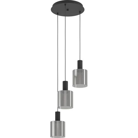 [NEUWERTIG] B-Ware Eglo Pendelleuchte Hängelampe Glas Schwarz Lampenschirm Leuchte E27 Gorosiba