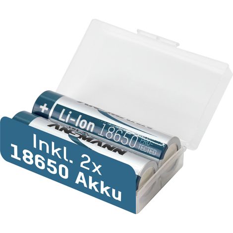 ANSMANN 18650 16340 Batteriebox für bis zu 4 Akkus 16340 oder für 2x 18650 Akkus + 2x 18650 2600 mAh