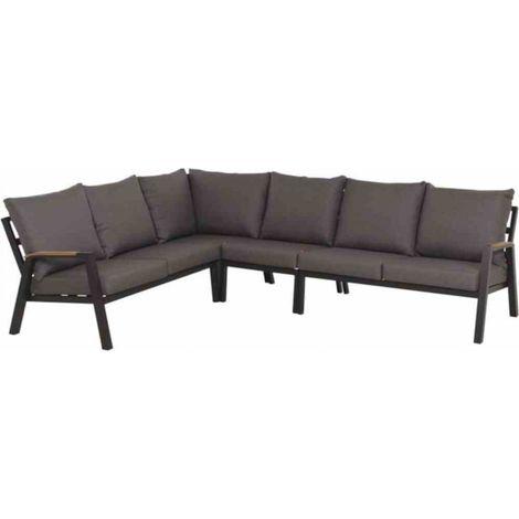 Siena Garden Lindos 4-teilige Lounge-Sitzgruppe anthrazit matt/blau-grau (1/3)