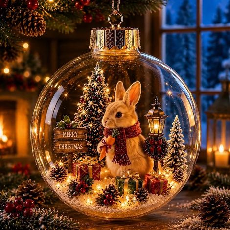 New Design Portable Animal Christmas Crystal Ball Decoration - H -