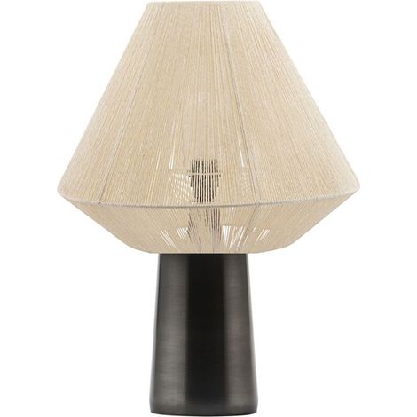 Lampe à poser Bakora en métal et abat jour Corde Beige (1/3)
