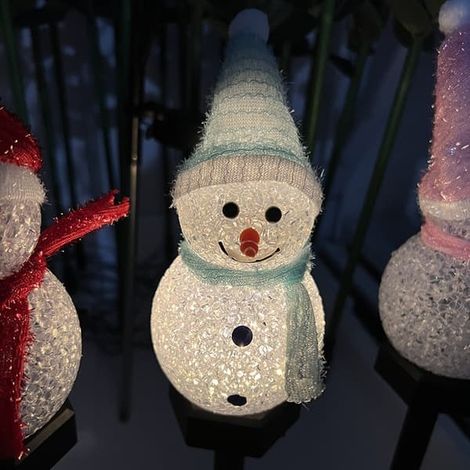 Lumières de jardin solaires bonhomme de neige de Noël (1/5)