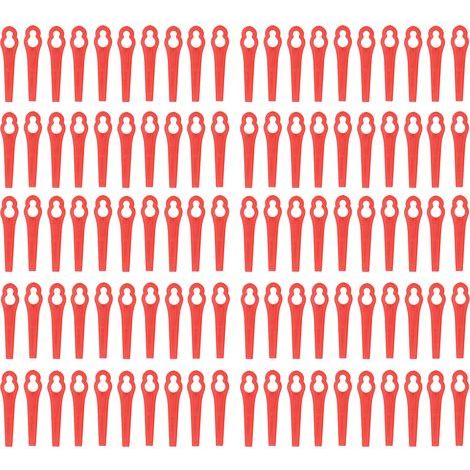 Pumpkin-shaped plastic brushcutter blades – 100 pieces, 7mm/12mm hole, red (1/3)