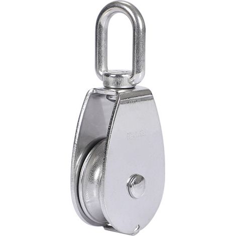 Poulie - Acier Inoxydable 304 - Diamètre Roue 100 mm - Charge Max 1500 kg - Pour Câble ou Corde - Intérieur Extérieur - 1 Pièce (1/5)