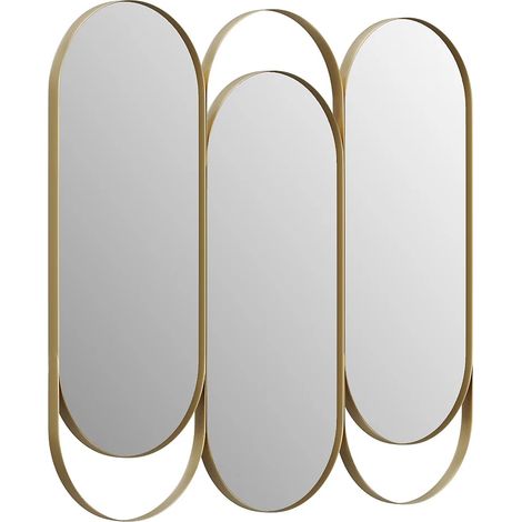 Miroir triptyque art déco en métal - L.76 x H. 69.5 cm - Doré - JICHIMI (1/3)