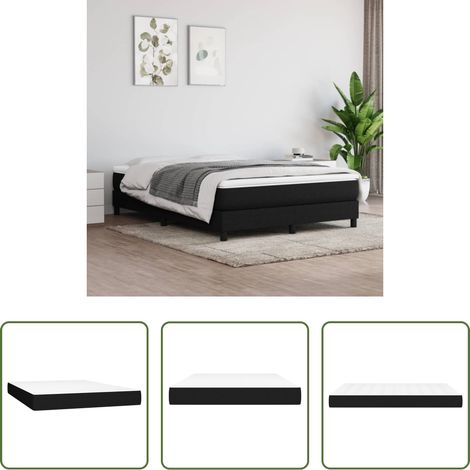 vidaXL Mousse confortable - Matelas de lit à ressorts ensachés fermeté moyenne Noir 140x190x20 cm Tissu (1/5)