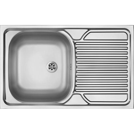 Fregadero de acero No Name ZM5 3110 - 1 cubeta con escurridor, sobrepuesto