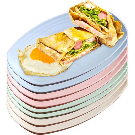 Este juego incluye 8 platos hondos, cada uno de 29,5 cm de diámetro. Son platos de plástico grandes, irrompibles y reutilizables, ideales para acampar y para niños.