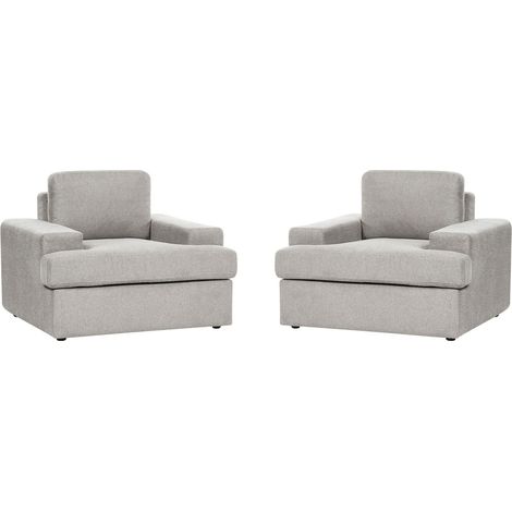 Set of 2 Armchairs ALLA Fabric Light Grey