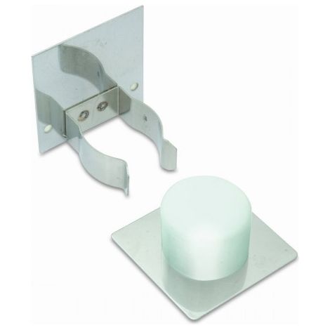 RETENEDOR INOX Y TOPE PARA PUERTA.ADHESIVO BLANCO - BRINOX