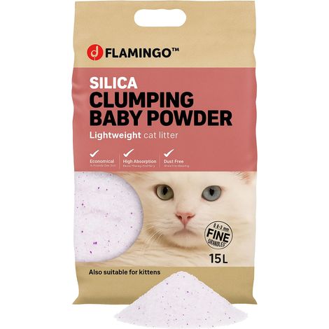 Litière pour Chats - Parfum Talc pour bébé - 17L pour 20 SEMAINES - Grains Fins - neutralisent Les odeurs désagréables - Douce pour Les Pattes - Aussi pour Les Chatons (1/5)